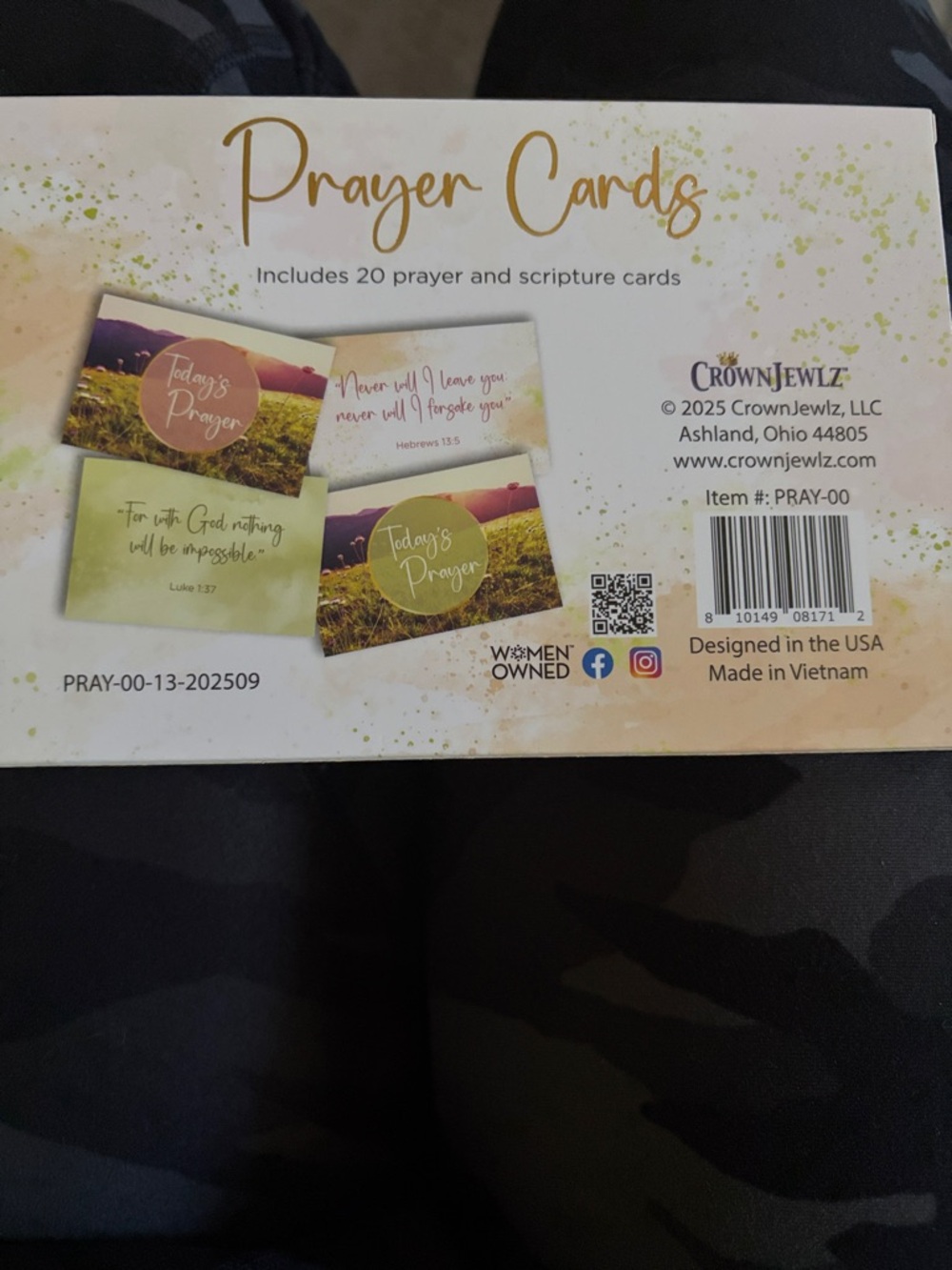 Prayer Cards Box with Meadow Design - Picture 2 of 3